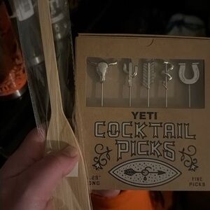 Yeti Silver Cocktail Picks with Western Motif